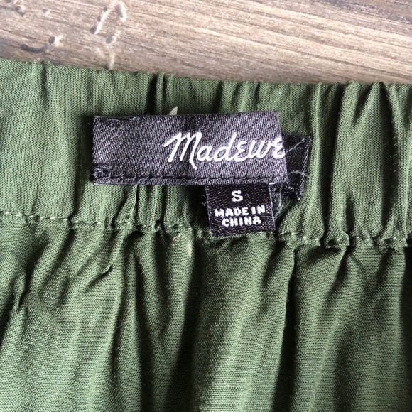 Madewell Pull On Ruffle Tiered Mini Skirt Dot Daisie Dark Forest Green - Picture 9 of 12